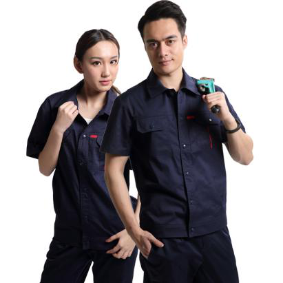 夏季時尚新款員工工作服定制細節(jié)圖